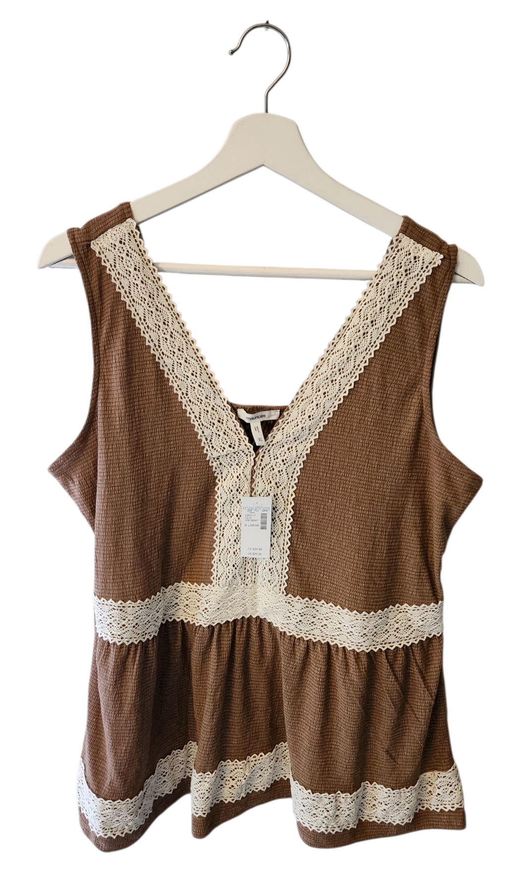 Boho tank top (Maurices) xl, NEW!